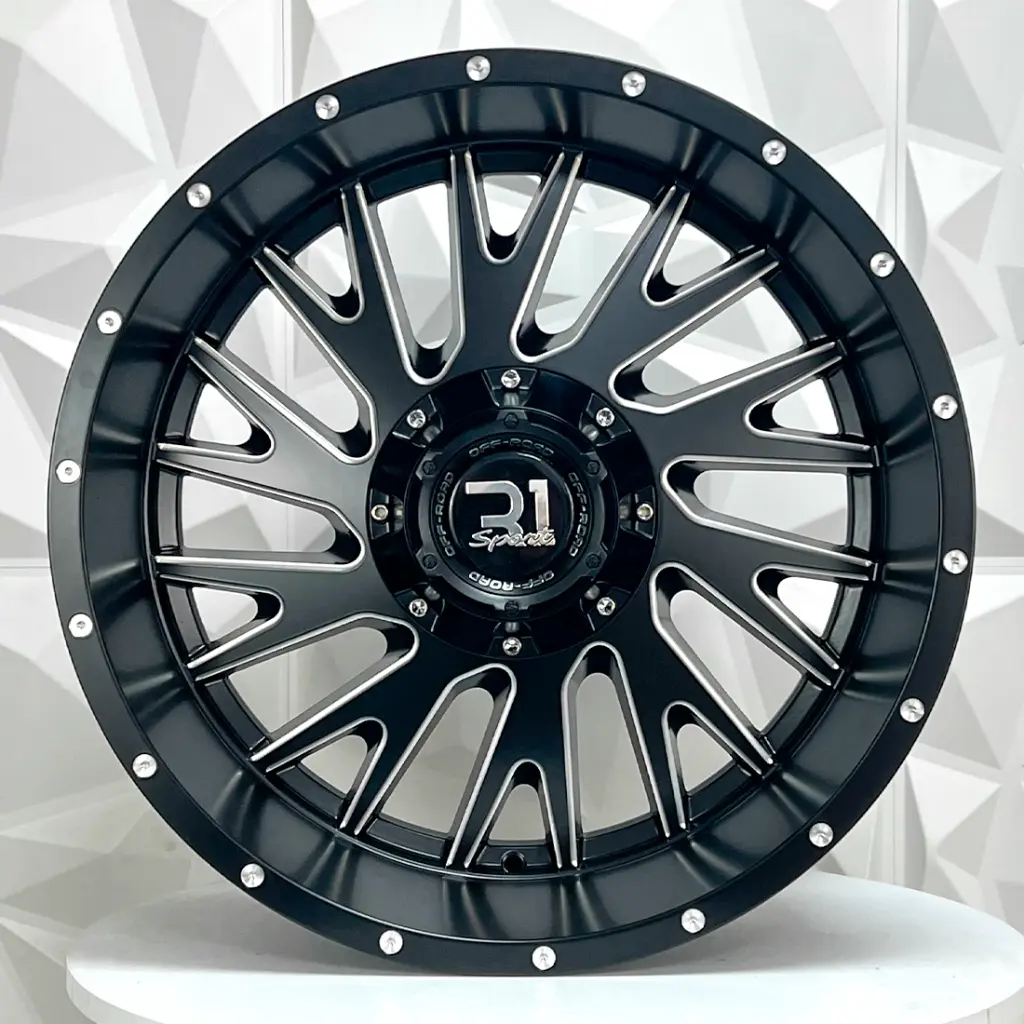 RIN 20X10 5-114.3 R1 SPORT 81078 MATT BLACK+MILLING SPOKE AND RIVETS ET-24 CB78.