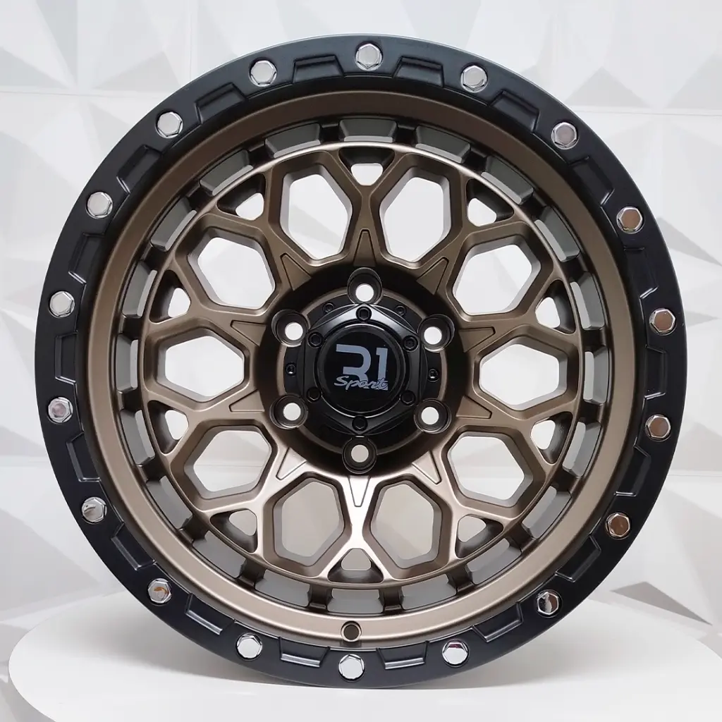 "RIN 17X9 6-139.7 R1 SPORT RGW8892/70442 MATTE BRONZE+BLACK LIP CHROME RIVETS ET0 CB110" 