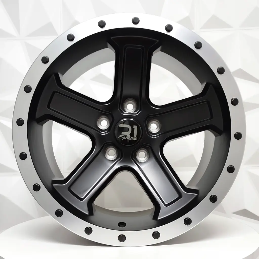 RIN 17X9 5-127 R1 SPORT L2292 MATTE BLACK ML BLACK RIVETS ET-6 CB71.5