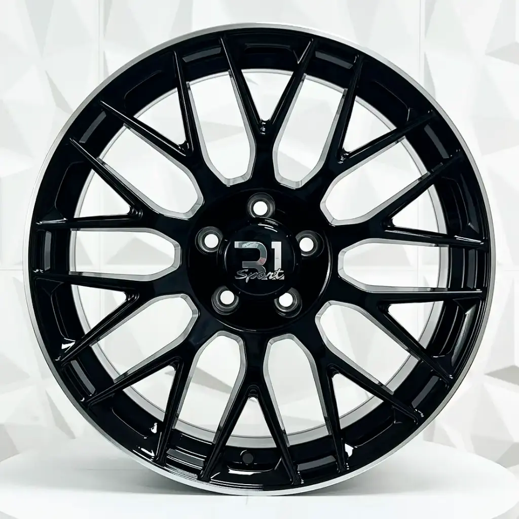 RIN 20X8.5 5-112 R1 SPORT XF013 BLACK MACHINE LIP ET38 CB66.45