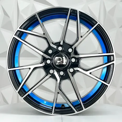 [151576] RIN 15X7 4-100/114.3 R1 SPORT DX245 BLACK MACHINE FACE+BLUE UNDERCUT ET35 CB73.1